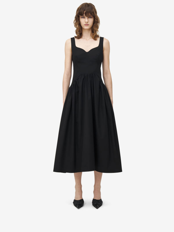ALEXANDER MCQUEEN - Sweetheart Neckline Midi Dress - Item 829981QAABC